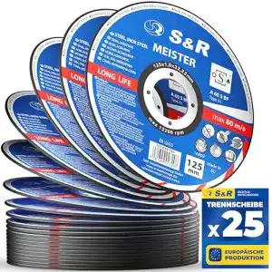 Trennscheibe 125 mm für Metall mit 25 Stück, extra dünn