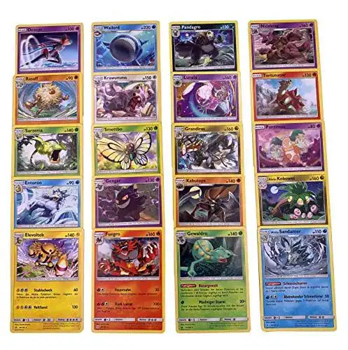Pokémon Karten Geco Originale – 20 Verschiedene Karten im Set