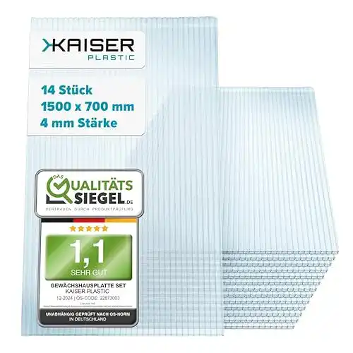 Lichtplatten Kaiser Plastic Xtra Strong, 14er Set aus Polycarbonat