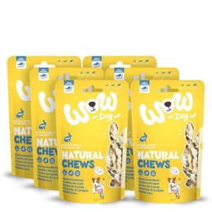 Hundefutter Kausnacks aus 100% Kaninchenohren mit Fell