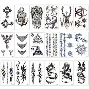 Temporäre Tattoos Konsait 18 Blätter – Tattoo Set für Körpergestaltung