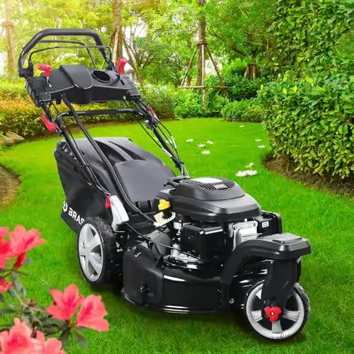 Benzinrasenmäher 53 cm Schnittbreite mit Antrieb und Elektrostart