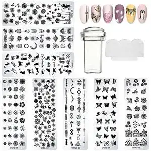 Nageldesign-Set Spokki mit 10 Nail Art Plates und Zubehör