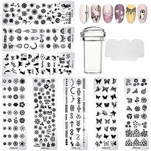 Nageldesign-Set Spokki mit 10 Nail Art Plates und Zubehör