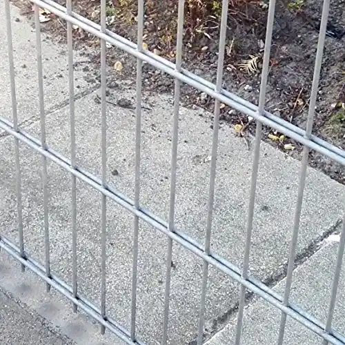 Doppelstabmattenzaun Komplett-Set verzinkt, 83 cm hoch, 10 m lang