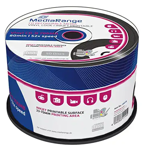 CD-R MediaRange Vinyl 700MB 80 Minuten mit 52-facher Schreibgeschwindigkeit
