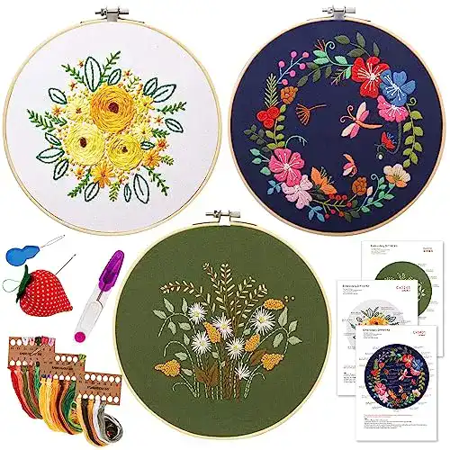Stickset Mocoosy 3 für Anfänger Gestempeltes Stickerei Starter Kit