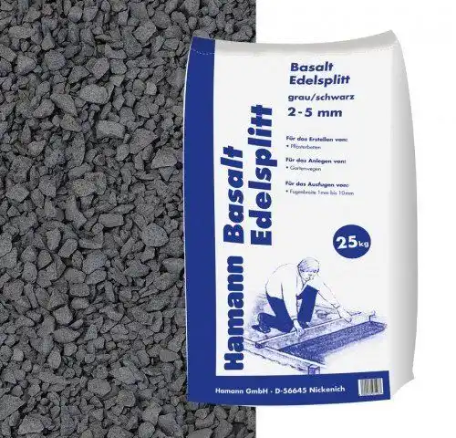 Pflastersplitt Basalt Edelsplitt Anthrazit 2-5 mm 25 kg