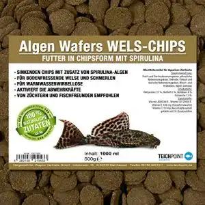 Fischfutter Algen-Wafers für Welse und Zierfische im 1 Liter Beutel