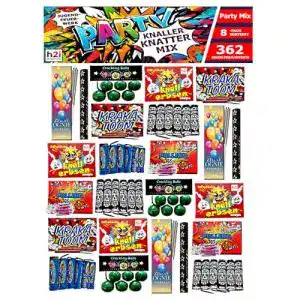 Jugendfeuerwerk H2I Knaller Knatter Premium Mix mit 362 Teilen im 8er Set