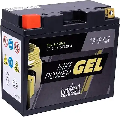 Motorradbatterie 12 V 10 Ah Intact – GEL Technologie für Motorräder