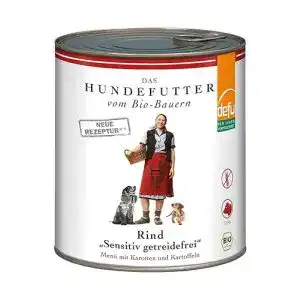 Hundefutter mit Single-Protein von defu, 6 x 820 g, Bio Rind