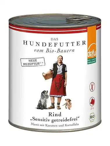 Hundefutter mit Single-Protein von defu, 6 x 820 g, Bio Rind