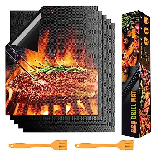 Grillmatte VDISRR BBQ, für Gasgrill 5 pcs 40x33cm m. 2 Backpinsel