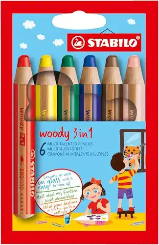 Stabilo Woody 3 in 1 Stifte Set – Buntstifte, Wasserfarben und Wachsmalkreiden