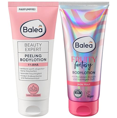 Balea Bodylotion 2er-Set: Peeling und Schimmerlotion für die Hautpflege