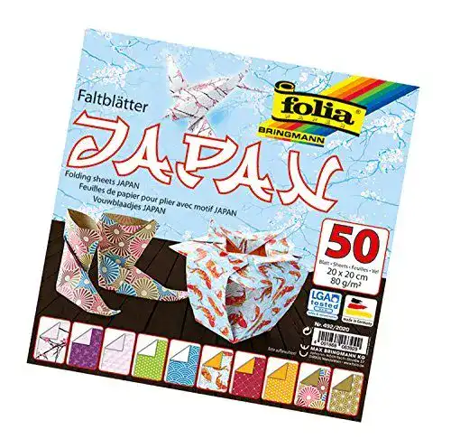 Origami-Papier Folia 492/2020 – Faltblätter Japan, 20 x 20 cm, 50 Blatt