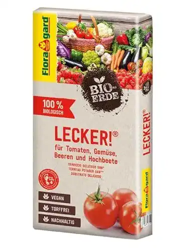 Bio-Erde Floragard Lecker 40 Liter für Gemüseanbau in Hochbeeten