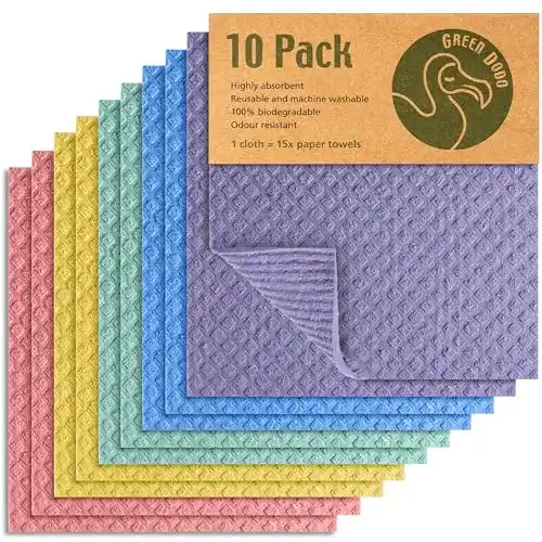 Spültuch Green Dodo 10er Pack – Biologisch abbaubare Abwaschlappen für die Küche
