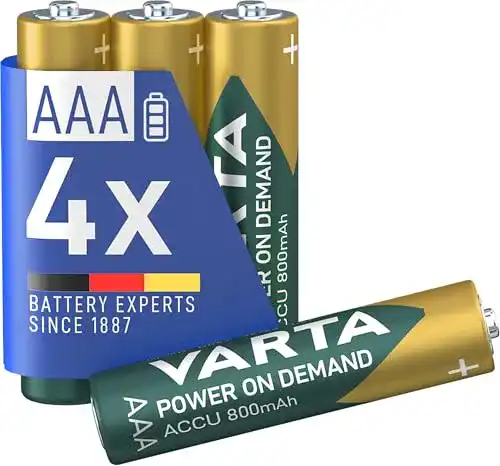 Varta AAA Akkus, wiederaufladbar, 4 Stück, 800 mAh Ni-MH
