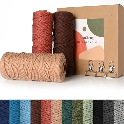 Makramee-Garn Hancheng 60m x 3mm im Farbverlauf, 3er Set