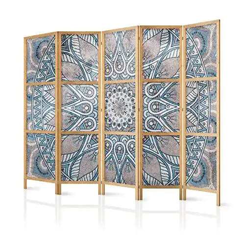 Paravent murando XXL Mandala 225×171 cm 5-teilig als Sichtschutz