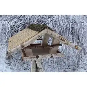 Vogelhaus mit Reetdach von Vogelhäuser-Raschen als Vogelfutterhaus