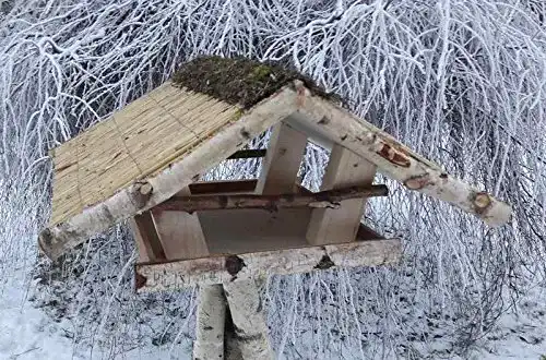 Vogelhaus mit Reetdach von Vogelhäuser-Raschen als Vogelfutterhaus