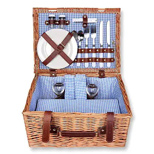 Picknickkorb Schramm 40x30x20cm Rechteckig aus Weidenholz