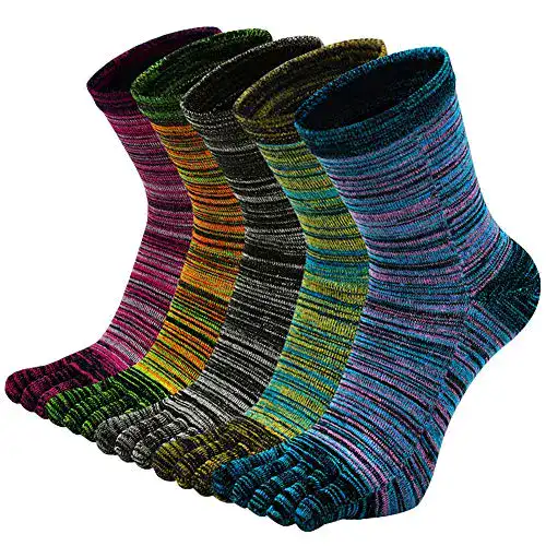 Zehensocken Herren PUTUO aus Baumwolle Fünf-Finger-Socken für Sport