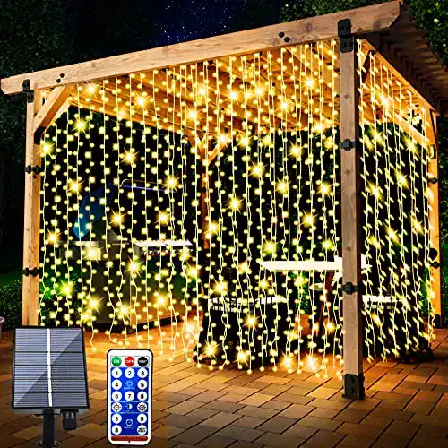 Solar-Lichterkette für Außenbereich mit 300 LEDs und Fernbedienung