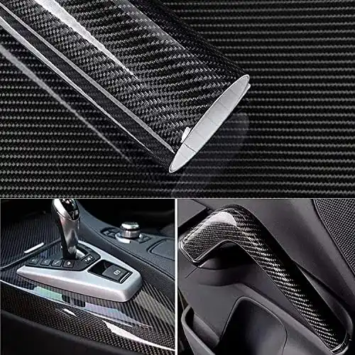 Carbonfolie Arespark 6D selbstklebend in Schwarz für Autos und Motorräder