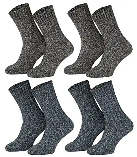 Wintersocken Piarini – 4 Paar Norwegersocken für Damen und Herren