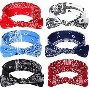 Bandana Blulu 6 Stück Paisley Stirnbänder im Boho-Stil