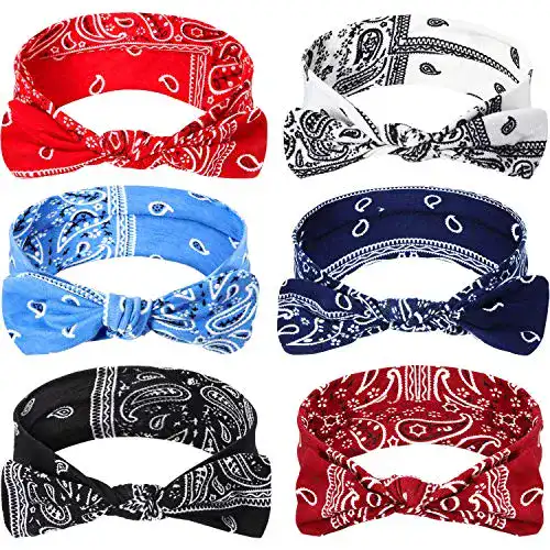 Bandana Blulu 6 Stück Paisley Stirnbänder im Boho-Stil