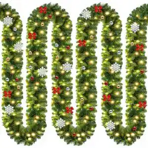 Weihnachtsgirlande mit Beleuchtung von Casaria für Innen und Außen