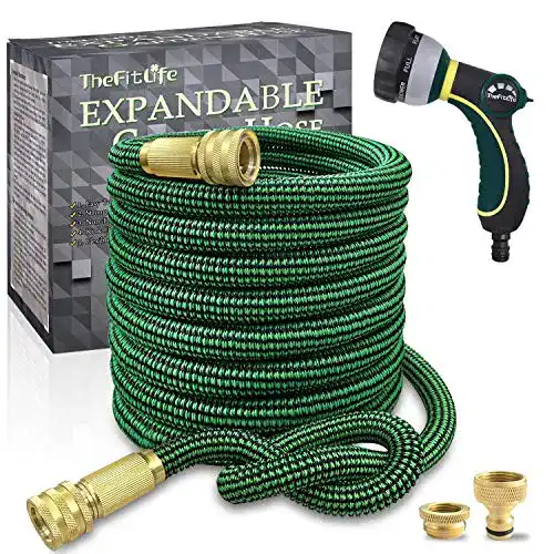 Flexibler Gartenschlauch von Thefitlife Dehnbarer Wasserschlauch mit 8 Sprühmustern