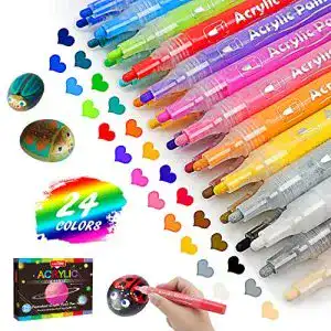 Acrylstifte YITHINC für Steine, 24 Farben, wasserfest und vielseitig einsetzbar
