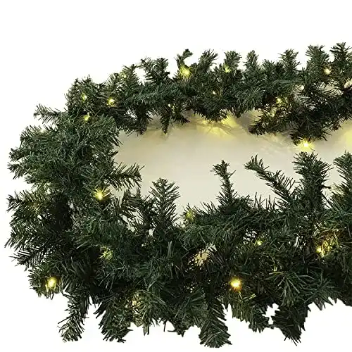 Mojawo Weihnachtsgirlande XXL mit 100 LED Lichtern für Innen und Außen