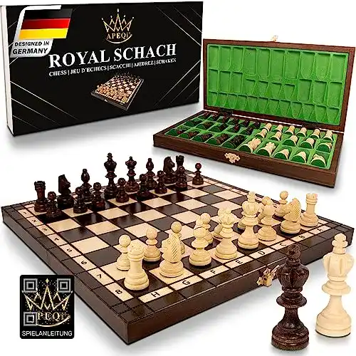 Brettspiele APEQi ® ROYAL Schach, Schachspiel Holz
