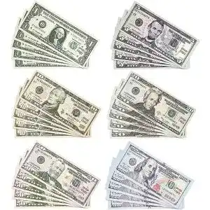 Spielgeld DONGZQAN 150 Stück Prop Money mit Dollar Scheinen