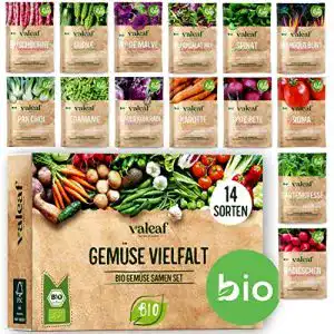 Bio-Saatgut Valeaf Gemüse Samen Set mit 14 Sorten