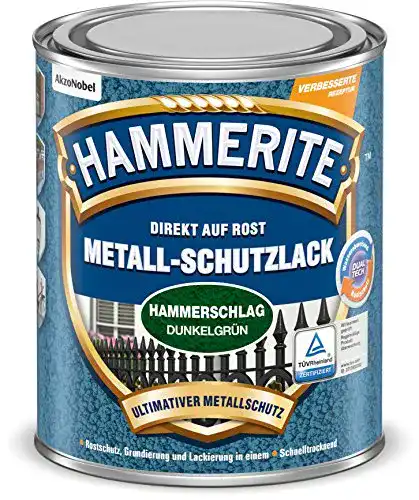 Metallschutzlack Hammerite Hammerschlag Dunkelgrün im Vergleich