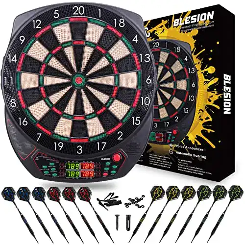Elektronische Dartscheibe Blesion mit 27 Spielen und LED-Display