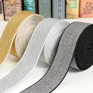 Breites Gummiband Michass mit Glitzer für Nähen und DIY-Projekte