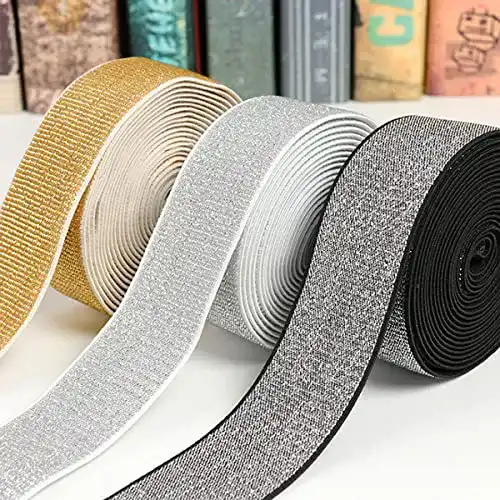 Breites Gummiband Michass mit Glitzer für Nähen und DIY-Projekte