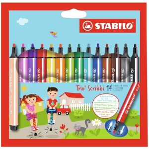 Filzstifte Stabilo Trio Scribbi mit gefederter Dreikantspitze