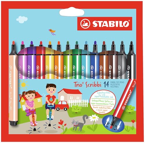 Filzstifte Stabilo Trio Scribbi mit gefederter Dreikantspitze