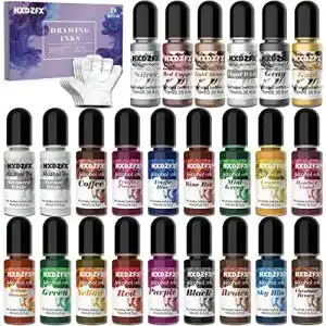 Alcohol Ink Hxdzfx Alkohol Tinte Set mit 24 Farben