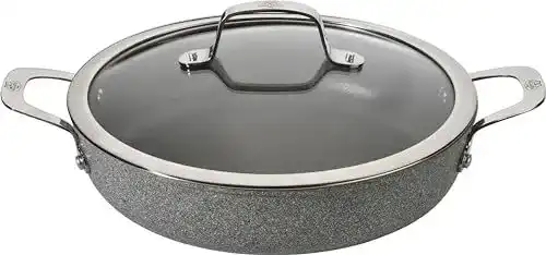 Ballarini Salina Servierpfanne aus Aluminium mit 2 Griffen und Glasdeckel